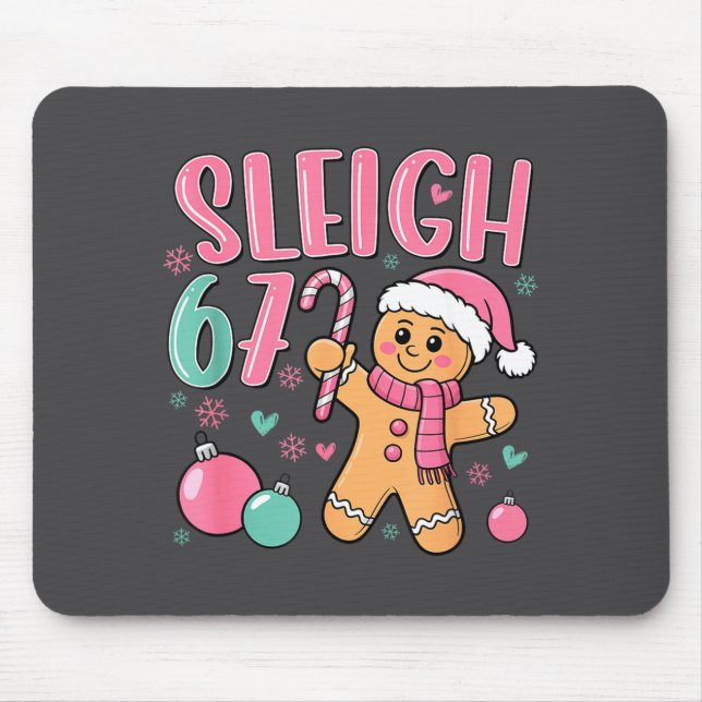 Alfombrilla De Ratón Sleigh 67 Gingerbread Christmas Six Seven Meme Vir (Frente)