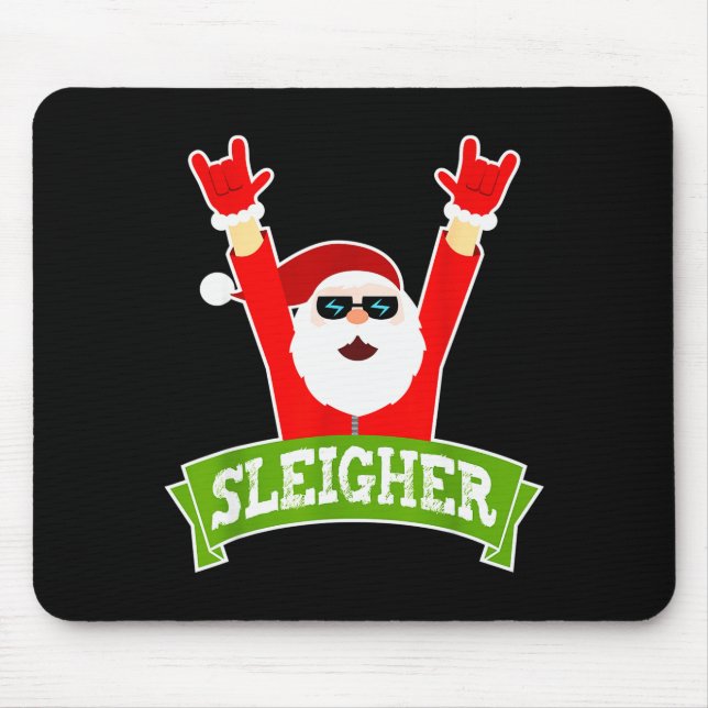 Alfombrilla De Ratón Sleigher Ugly Sweater Heavy Metal Christmas Sweate (Frente)