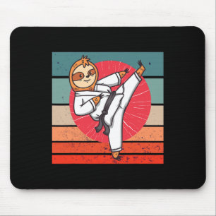 Alfombrilla De Ratón Sloth Karate Black Belt Slot Lover Deporte japonés