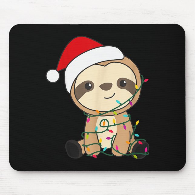 Alfombrilla De Ratón Sloth Merry Christmas Winter Sloths Christmas  (Frente)
