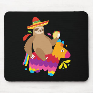 Alfombrilla De Ratón Sloth Taco Pinata Cute Mexican Fiesta Fiesta Anima
