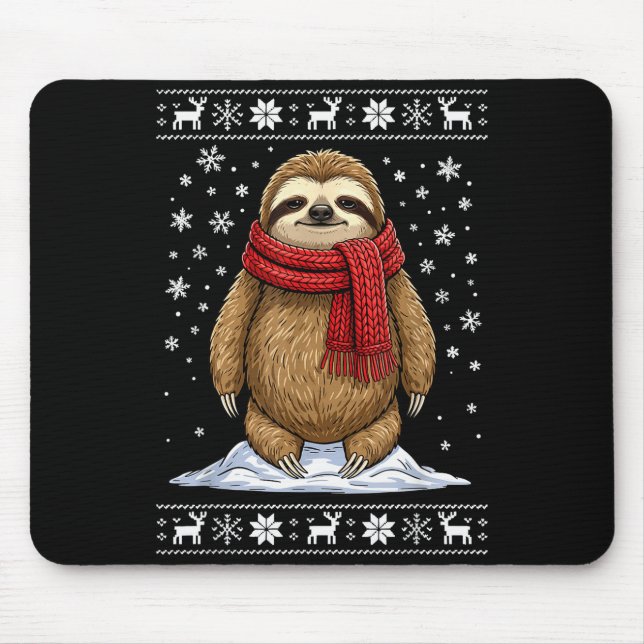 Alfombrilla De Ratón Sloth Ugly Christmas  (Frente)