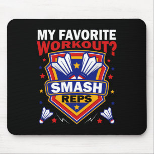 Alfombrilla De Ratón Smash Reps Juego de Badminton Day Racquets Shuttle