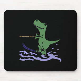 Alfombrilla De Ratón Smileteessports T-rex Dinosaur Divertido Esquí Acu