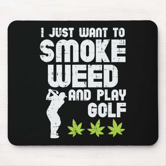 Alfombrilla De Ratón Smoke Weed Juega Golf Golfing Thc Golfer Stoner (Frente)