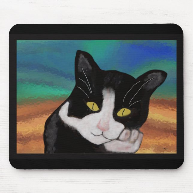 Alfombrilla De Ratón Smoking el gato Mousepad (Frente)