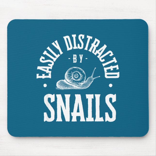 Alfombrilla De Ratón Snail Lover Easily Distracted By Snails, Funny Sna (Frente)
