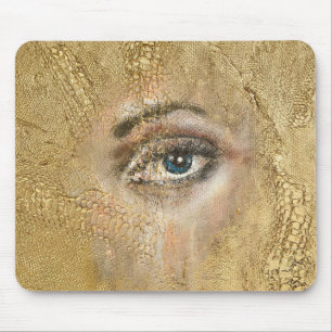 Alfombrilla De Ratón Snake Skine Blue Eyes Gold Computer Mousepad