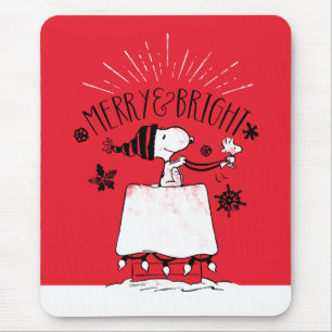 Alfombrilla De Ratón Snoopy and Woodstock - Merry & Bright