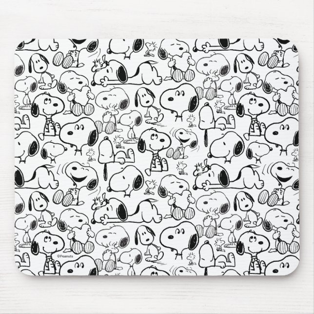 Alfombrilla De Ratón Snoopy Smile Giggle Lauggle Pattern (Frente)