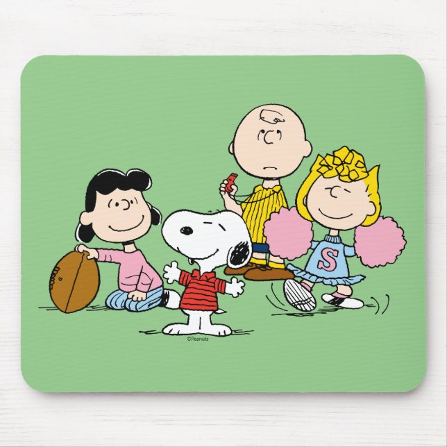 Alfombrilla De Ratón Snoopy y el juego de bandas en el fútbol (Frente)