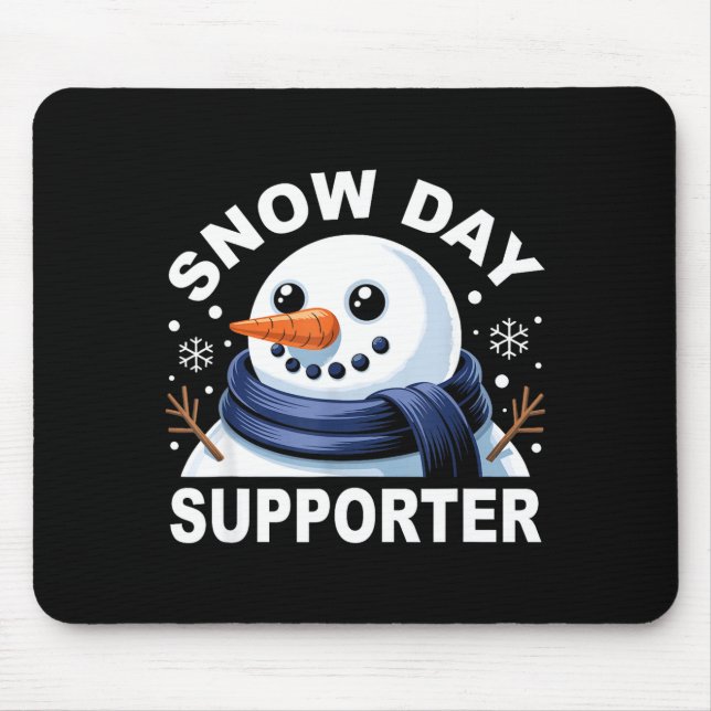 Alfombrilla De Ratón Snow Day Suprter Fun Snowman Design For Winter Lov (Frente)