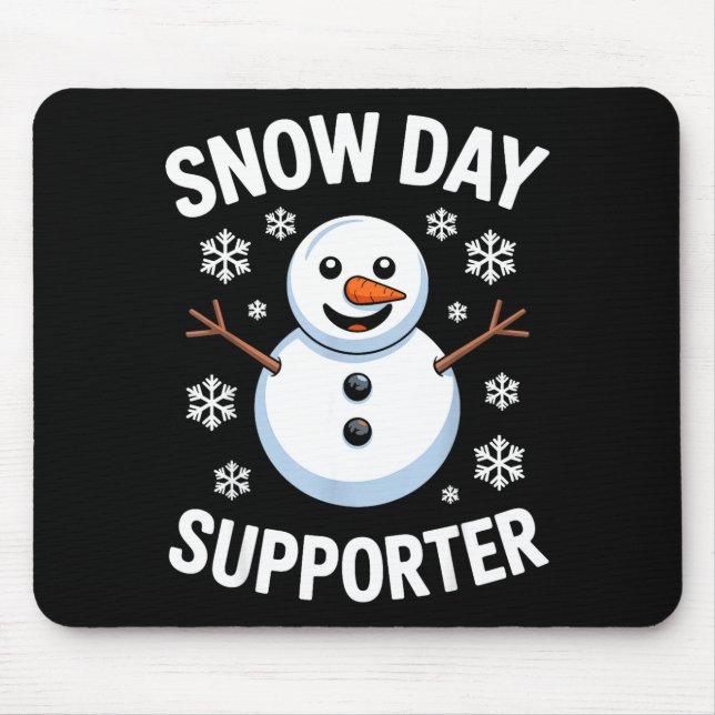 Alfombrilla De Ratón Snow Day Suprter Snow Snowflake Snowman Winter Tea (Frente)
