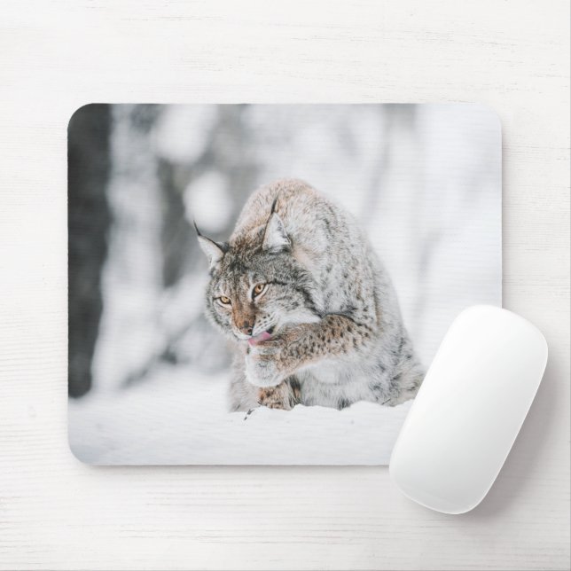 Alfombrilla De Ratón Snow Lynx (Con ratón)