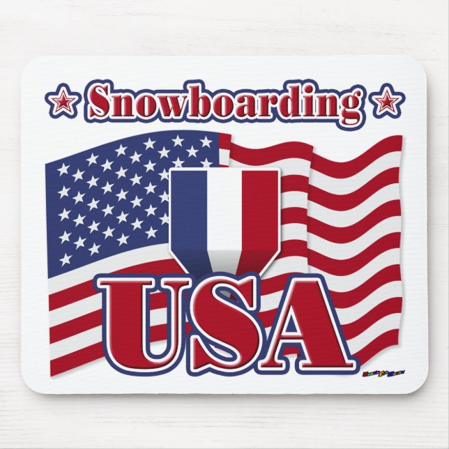 Alfombrilla De Ratón Snowboard EE.UU. (Frente)