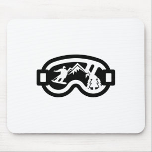Alfombrilla De Ratón Snowboard Goggles Mountain Snowboarding
