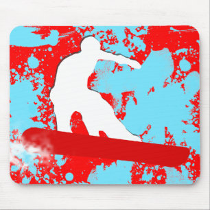 Alfombrilla De Ratón snowboard, rastro de polvo.