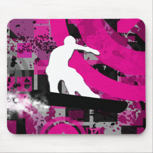 Alfombrilla De Ratón snowboard, rastro de polvo.