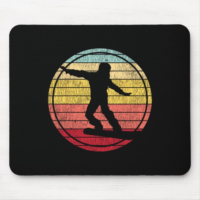 Alfombrilla De Ratón Snowboard Snowboard Vintage Retro 11 (Frente)