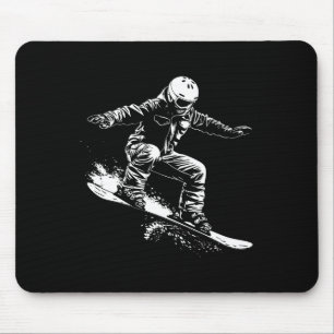 Alfombrilla De Ratón Snowboarder Dibujando la Pendiente de Snowboard 1