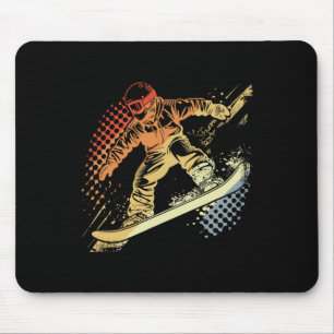 Alfombrilla De Ratón Snowboarder Gráfica Estilo Retro Snowboardin Alpin