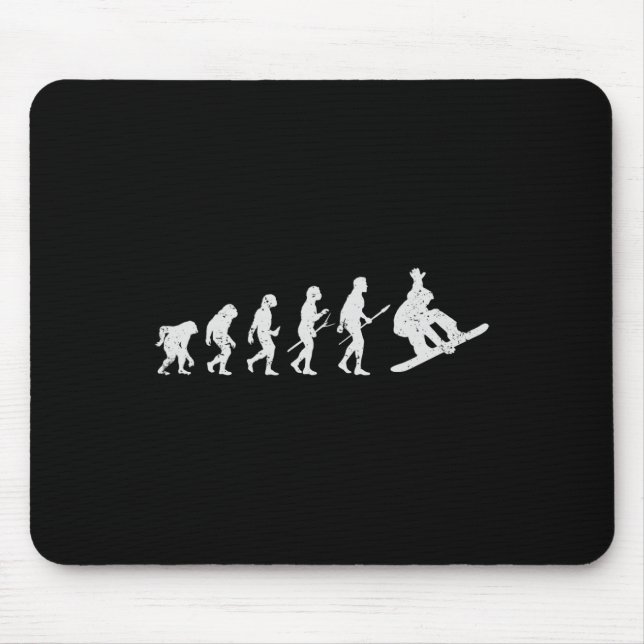 Alfombrilla De Ratón Snowboarding Esquí Snowboard Invierno Funny Evolu (Frente)