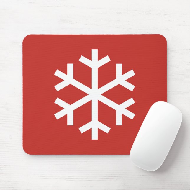 Alfombrilla De Ratón Snowflake Navidades Red Mouse Pad (Con ratón)