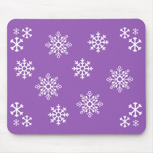Alfombrilla De Ratón Snowflake púrpura pingüino (Frente)