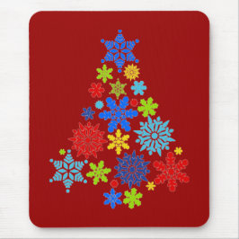 Alfombrilla De Ratón Snowflakes Christmas Tree Mousepad