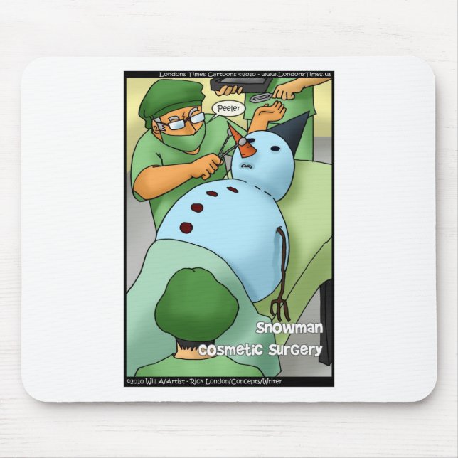 Alfombrilla De Ratón Snowman Cosmetic Cirugía Graciosa Regalos Tees (Frente)