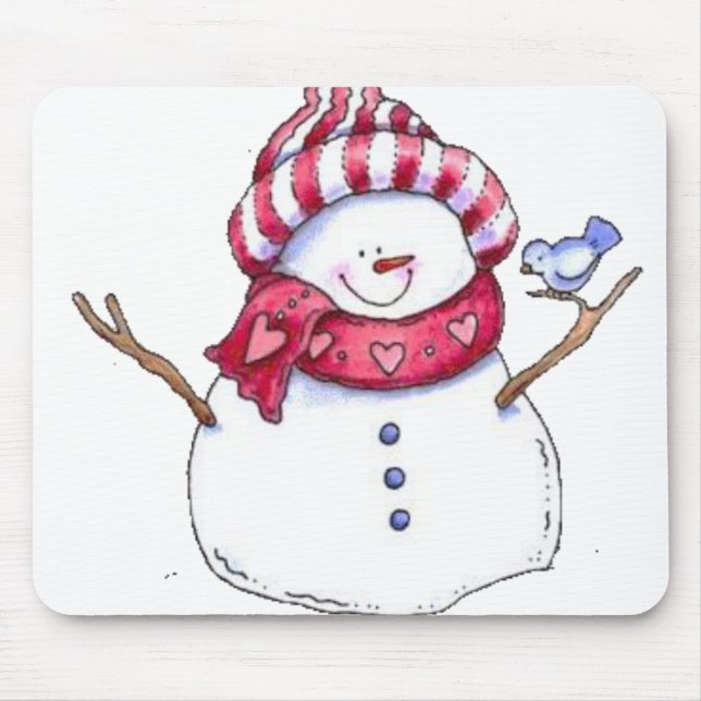 Alfombrilla De Ratón Snowman Mouse Pad (Frente)