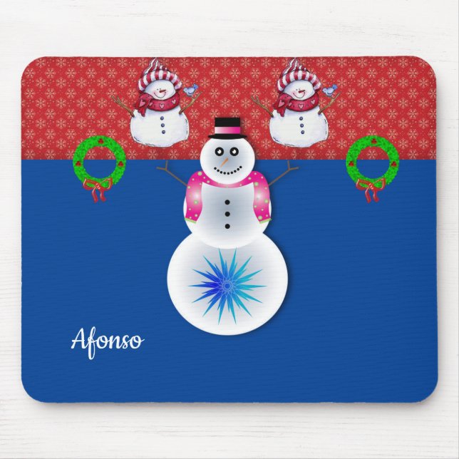 Alfombrilla De Ratón Snowman Mouse Pad (Frente)