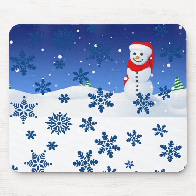Alfombrilla De Ratón Snowman Mouse Pad (Frente)