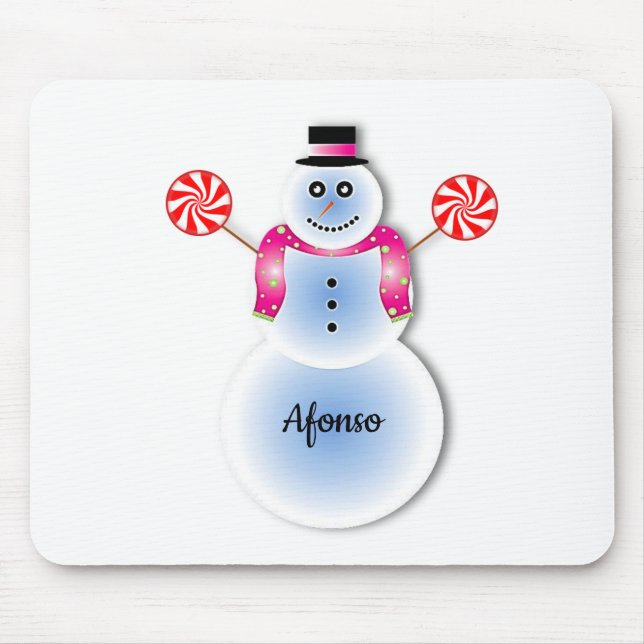 Alfombrilla De Ratón Snowman Mouse Pad (Frente)