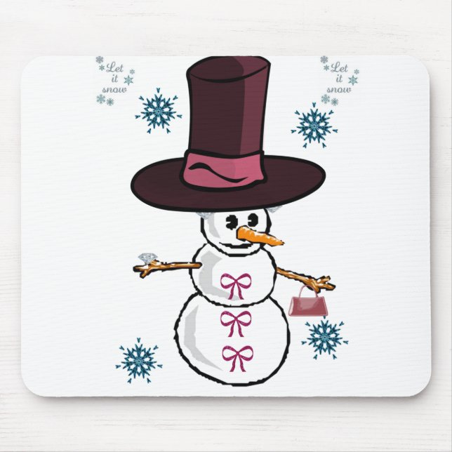 Alfombrilla De Ratón Snowman Mouse Pad (Frente)