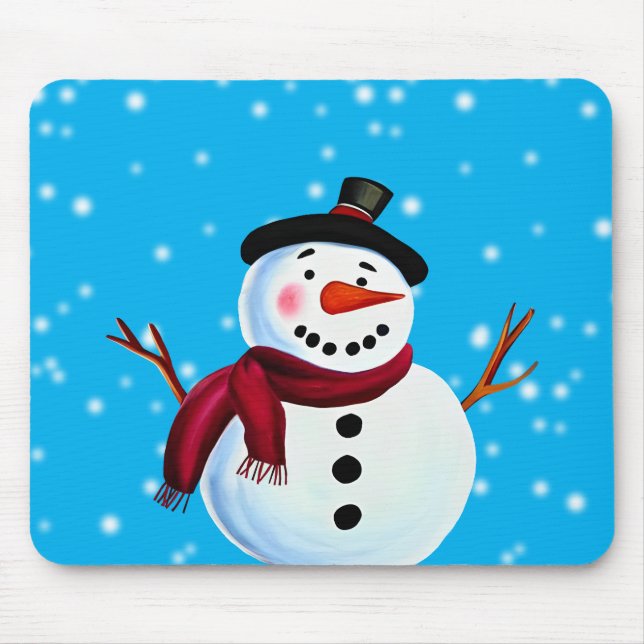 Alfombrilla De Ratón Snowman Mouse Pad (Frente)