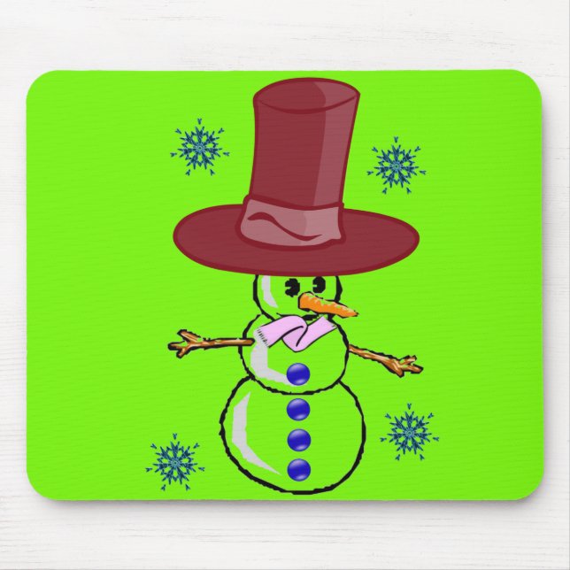 Alfombrilla De Ratón Snowman Mouse Pad (Frente)