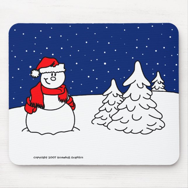 Alfombrilla De Ratón Snowman Mousepad (Frente)