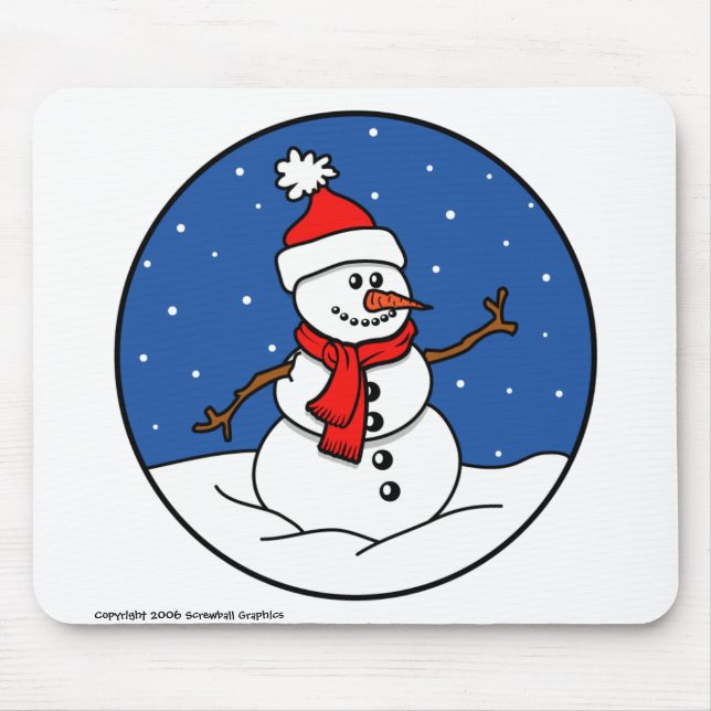 Alfombrilla De Ratón Snowman Mousepad (Frente)
