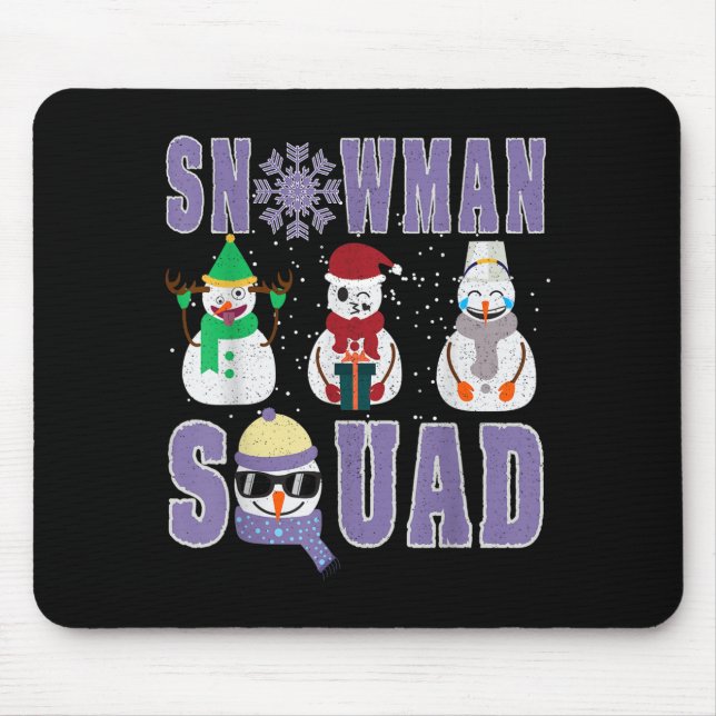 Alfombrilla De Ratón Snowman Squad Funny Family Matching, Teacher And S (Frente)