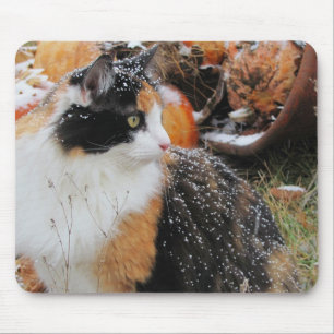 Alfombrilla De Ratón Snowy Calico Cat