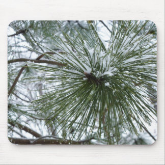 Alfombrilla De Ratón Snowy Pine Needles Winter Nature Photography