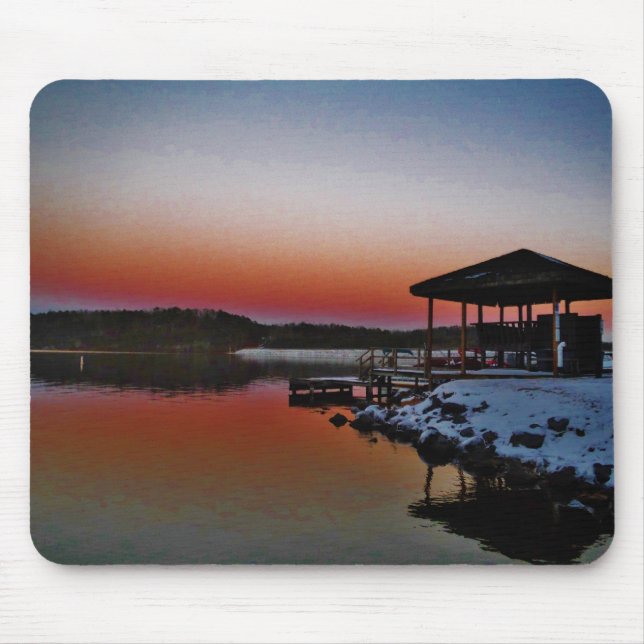 Alfombrilla De Ratón Snowy Sunset at Lake Arrowhead (Frente)