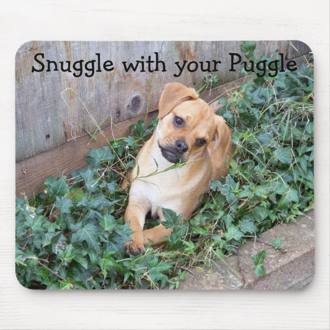 Alfombrilla De Ratón Snuggle con su Puggle (Frente)