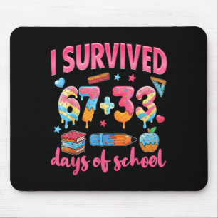 Alfombrilla De Ratón Sobreviví 67 + 33 días de escuela divertido 6 7 se