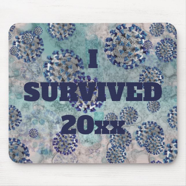 Alfombrilla De Ratón Sobreviví a Blue Covid Virus Mouse Pad (Frente)