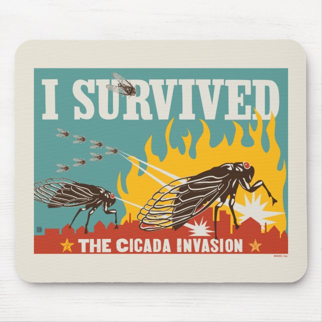 Alfombrilla De Ratón Sobreviví a la invasión de Cicada (Frente)