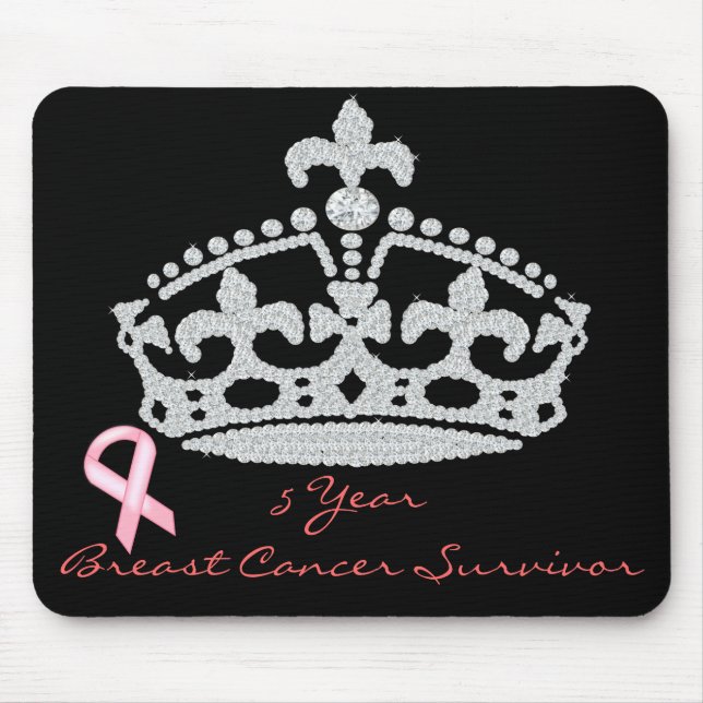 Alfombrilla De Ratón Sobreviviente de cáncer de mama - Corona de prince (Frente)
