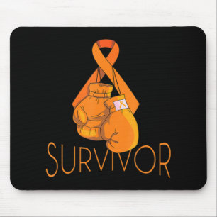 Alfombrilla De Ratón Sobreviviente de la leucemia Naranja Cinta Boxing 