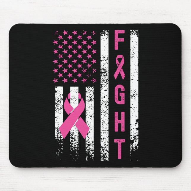 Alfombrilla De Ratón Sobreviviente de pecho Bandera Americana Awaren po (Frente)